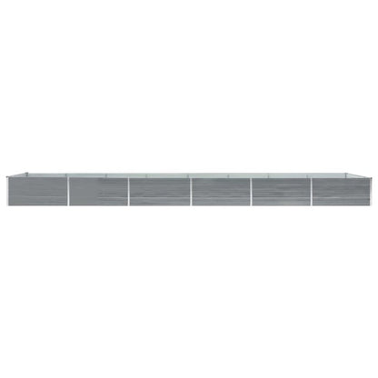 vidaXL Garden Raised Bed Galvanized Steel 236.2"x31.5"x17.7" Gray
