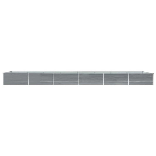 vidaXL Garden Raised Bed Galvanized Steel 236.2"x31.5"x17.7" Gray