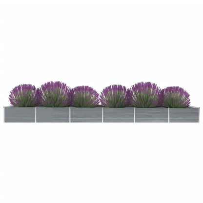 vidaXL Garden Raised Bed Galvanized Steel 236.2"x31.5"x17.7" Gray