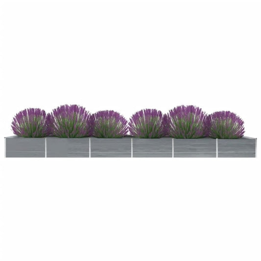 vidaXL Garden Raised Bed Galvanized Steel 236.2"x31.5"x17.7" Gray