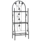 vidaXL 3-Layer Plant Rack Black 20.5"x11"x50.4" Iron 7097
