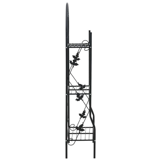vidaXL 3-Layer Plant Rack Black 20.5"x11"x50.4" Iron 7097