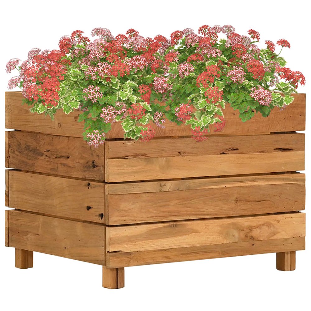 vidaXL Raised Bed 19.7"x15.7"x15" Recycled Teak and Steel 7421