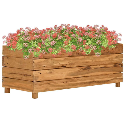 vidaXL Raised Bed 39.4"x15.7"x15" Recycled Teak and Steel 7422