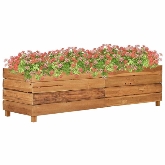vidaXL Raised Bed 59.1"x15.7"x15" Recycled Teak and Steel 7423