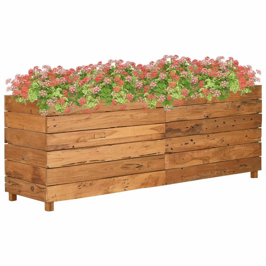 vidaXL Raised Bed 59.1"x15.7"x21.7" Recycled Teak and Steel 7426