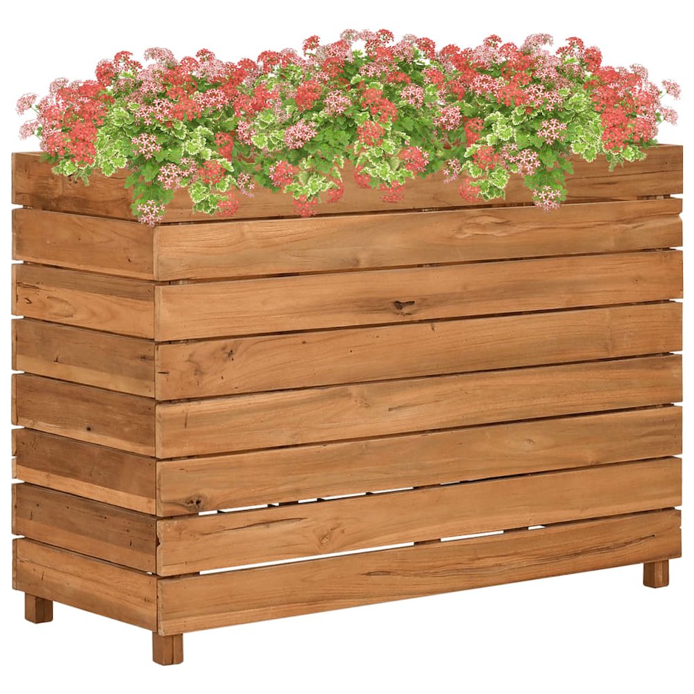 vidaXL Raised Bed 39.4"x15.7"x28.3" Recycled Teak and Steel 7428