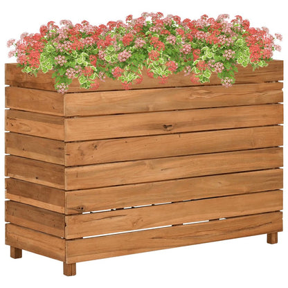 vidaXL Raised Bed 39.4"x15.7"x28.3" Recycled Teak and Steel 7428