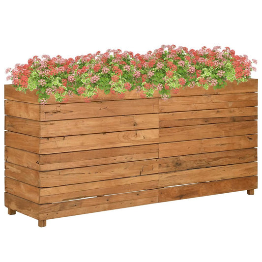 vidaXL Raised Bed 59.1"x15.7"x28.3" Recycled Teak and Steel 7429