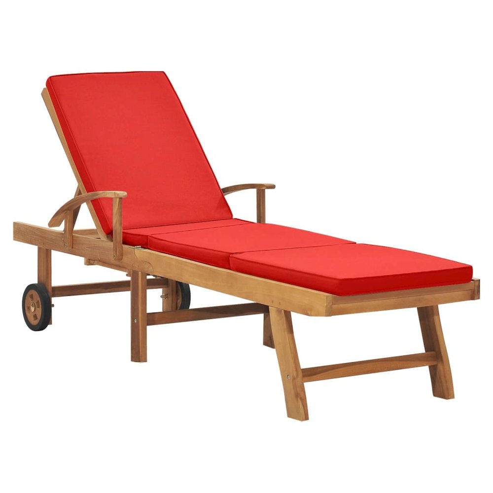 Sunlounger Teak wood Solid Teak wood 76.8 x 23.4 in