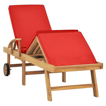 Sunlounger Teak wood Solid Teak wood 76.8 x 23.4 in