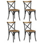 Cross Chair Set of 4 Multicolor Solid mango wood, Steel Standard
