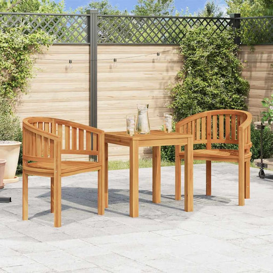 Garden Chair Set of 2 Natural Teak Teak Wood Standard