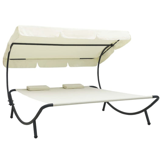 Sun Lounger Cream Fabric (100% polyester) Double Durable