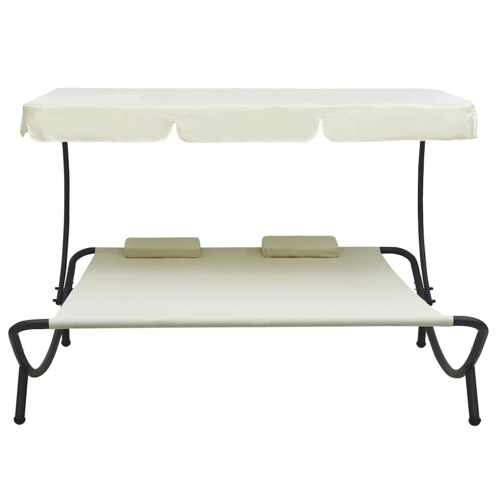 Sun Lounger Cream Fabric (100% polyester) Double Durable