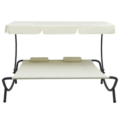 Sun Lounger Cream Fabric (100% polyester) Double Durable