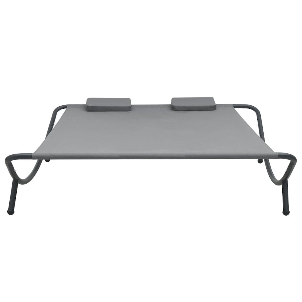 Sun Lounger Anthracite 100% Polyester, Powder-Coated Steel Double