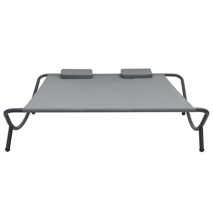 Sun Lounger Anthracite 100% Polyester, Powder-Coated Steel Double
