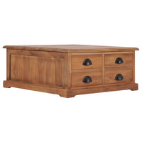 vidaXL Coffee Table 26.8"x26.7"x11.8" Solid Teak Wood, 286274