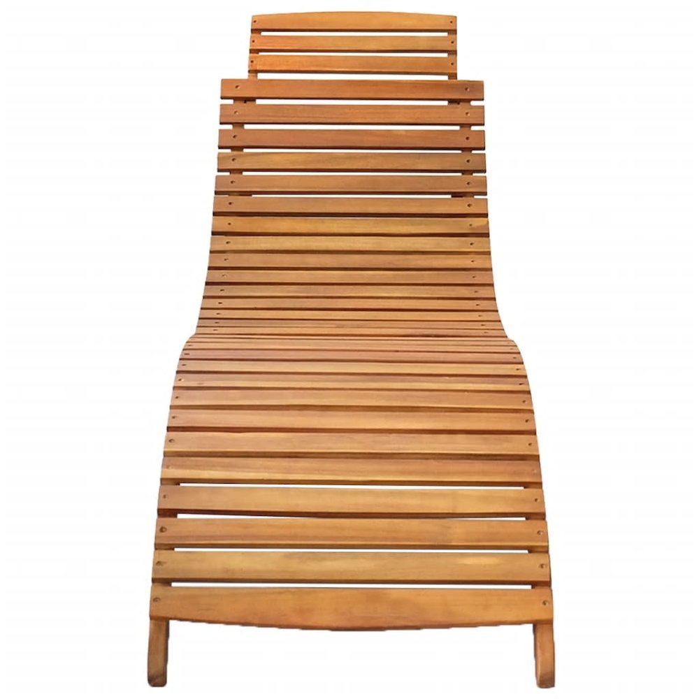 Sunlounger Brown Solid acacia wood Standard Collapsible
