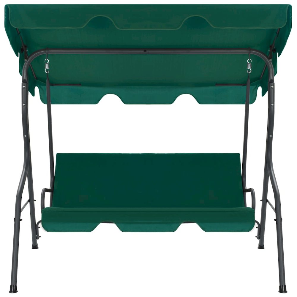 Garden Swing Bench Green Polyester fabric and powder-coated steel