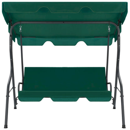 Garden Swing Bench Green Polyester fabric and powder-coated steel
