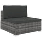 Middle Seat Grey PE Rattan, Polyester, Powder-Coated Steel Medium