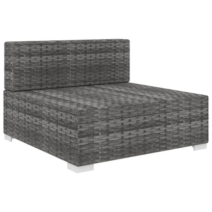 Middle Seat Grey PE Rattan, Polyester, Powder-Coated Steel Medium