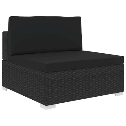 Middle Seat Black PE Rattan Medium Modular Middle Seat Square