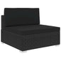 Middle Seat Black PE Rattan Medium Modular Middle Seat Square