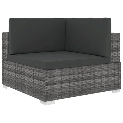 Corner Seat Grey PE rattan and powder-coated steel frame Modular