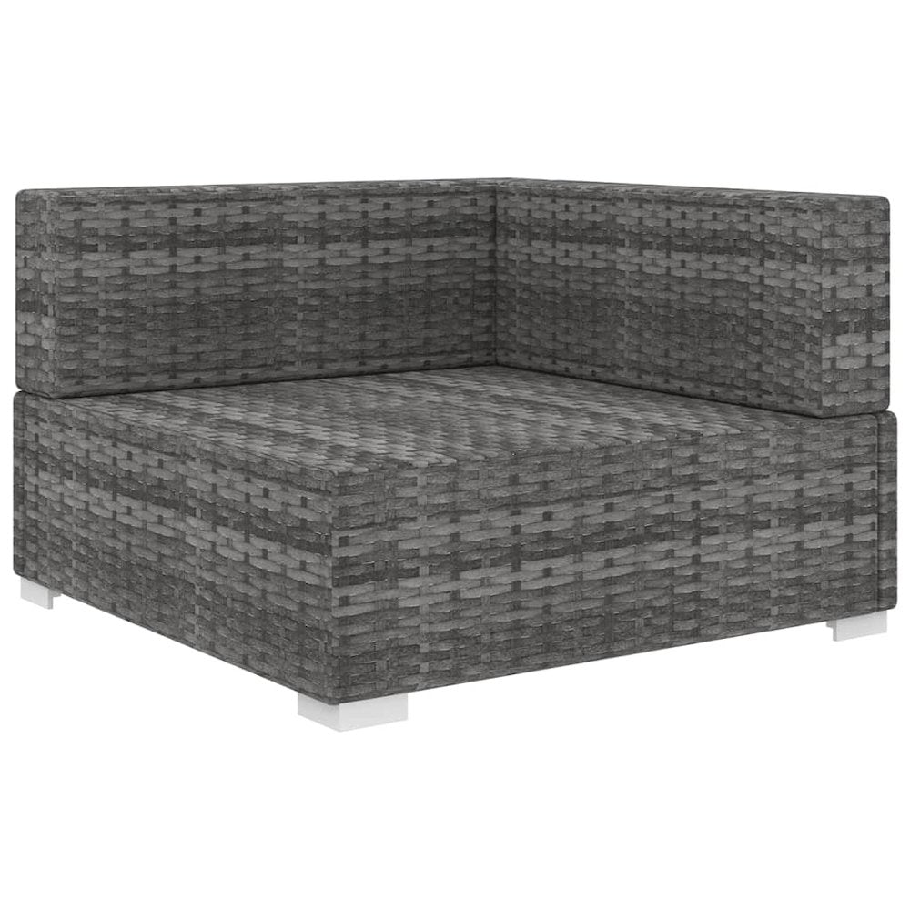 Corner Seat Grey PE rattan and powder-coated steel frame Modular