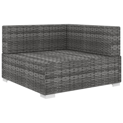 Corner Seat Grey PE rattan and powder-coated steel frame Modular