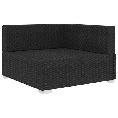 vidaXL Sectional Corner Chair with Cushions Poly Rattan Black, 48295