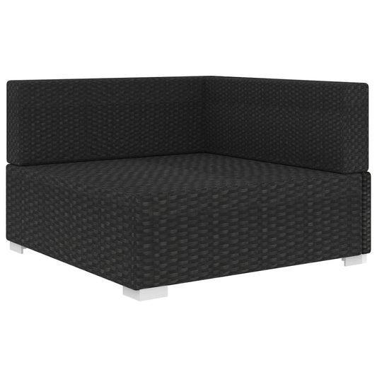 vidaXL Sectional Corner Chair with Cushions Poly Rattan Black, 48295