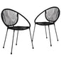 Garden Chair Set of 2 Black PVC rattan, steel Standard