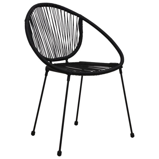 Garden Chair Set of 2 Black PVC rattan, steel Standard