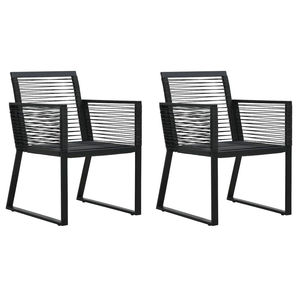 Outdoor Chair Set of 2 Minimalistic Garden Chairs Rectangular