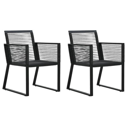 Outdoor Chair Set of 2 Minimalistic Garden Chairs Rectangular