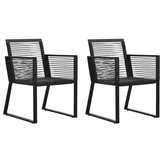 Outdoor Chair Set of 2 Minimalistic Garden Chairs Rectangular
