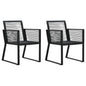 Outdoor Chair Set of 2 Minimalistic Garden Chairs Rectangular