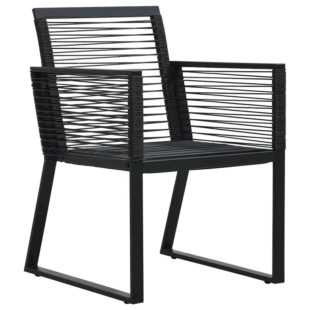 Outdoor Chair Set of 2 Minimalistic Garden Chairs Rectangular