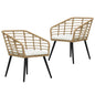 Garden Chair Set of 2 Oak PE rattan Medium Ergonomic