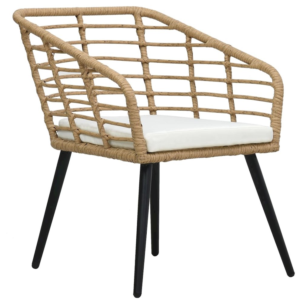 Garden Chair Set of 2 Oak PE rattan Medium Ergonomic