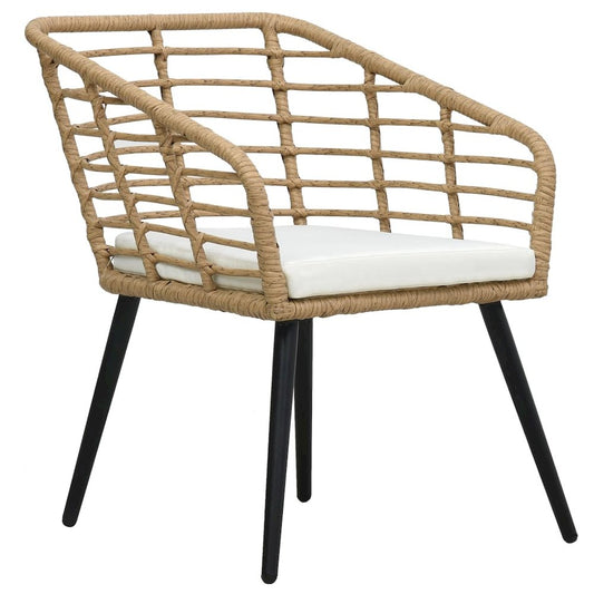 Garden Chair Set of 2 Oak PE rattan Medium Ergonomic