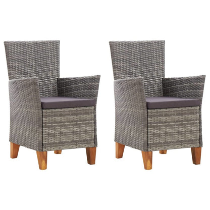 Garden Chair Set of 2 Grey and dark grey