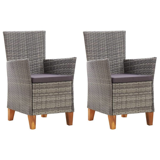 Garden Chair Set of 2 Grey and dark grey