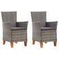 Garden Chair Set of 2 Grey and dark grey