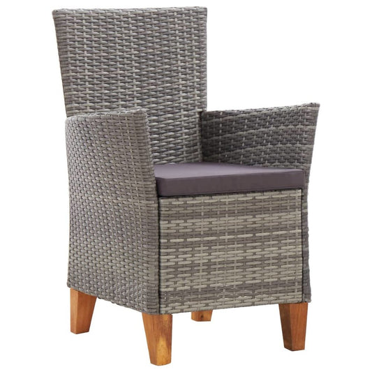 Garden Chair Set of 2 Grey and dark grey