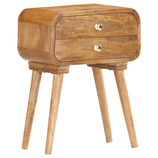 Bedside Cabinet Mango Wood Brown Solid Mango Wood